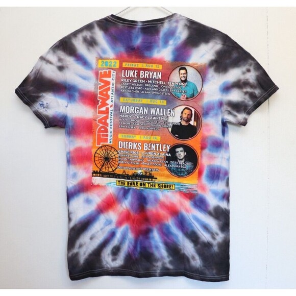 TIdal Wave Music Festival‎ T-Shirt Rare Tie Dye Sz M Morgan Wallen Luke Bryan - Picture 4 of 6